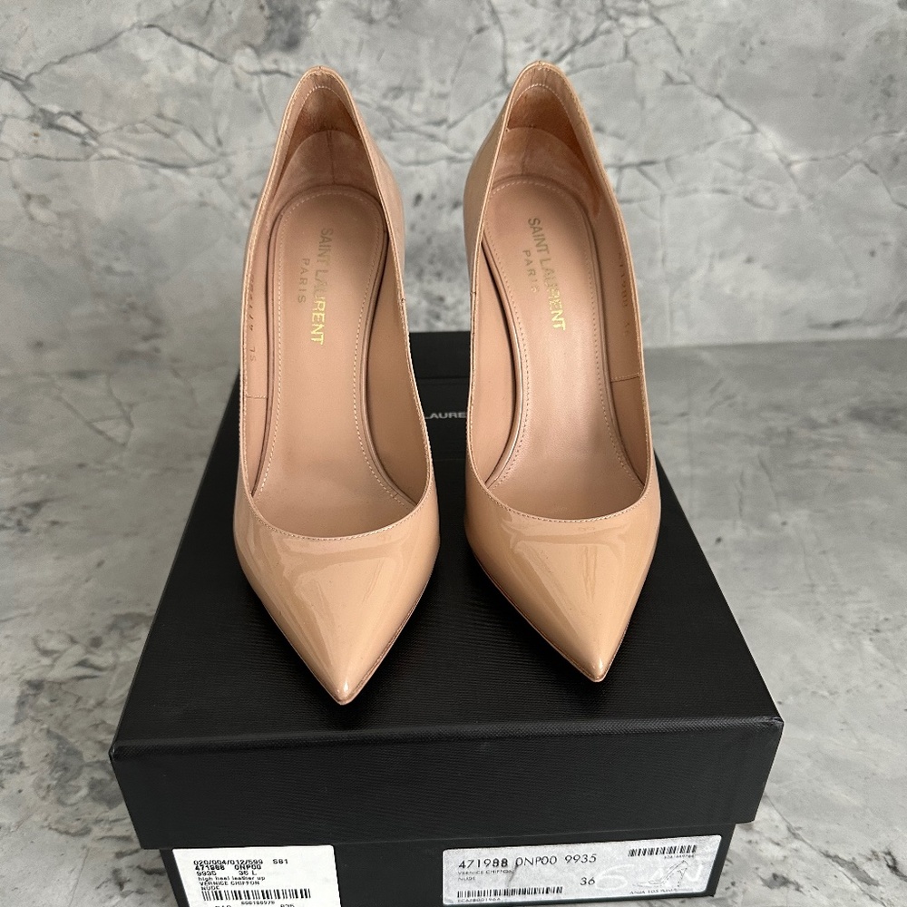 YSL Vernice Chiffon Nude Size 36